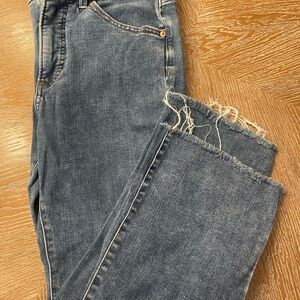 Express Frayed Hem Blue Women's Jeans